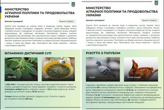 PDF of recipes distributed to Ukrainian civillians on how to make nettle soup and pigeon risotto