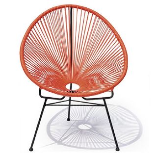 orange acapulco chair with black frame