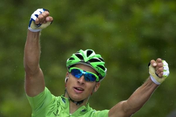 A victorious Peter Sagan (Liquigas-Cannondale)