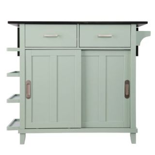 green freestanding kitchen island