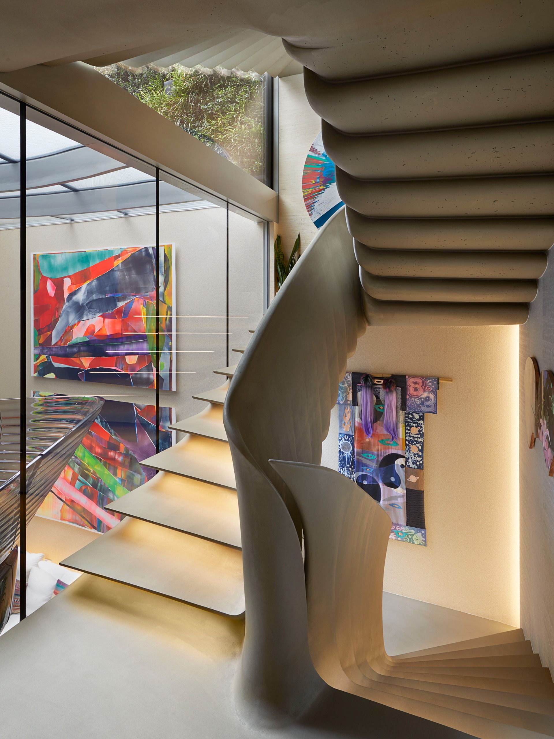 Staircase leading to lower ground floor