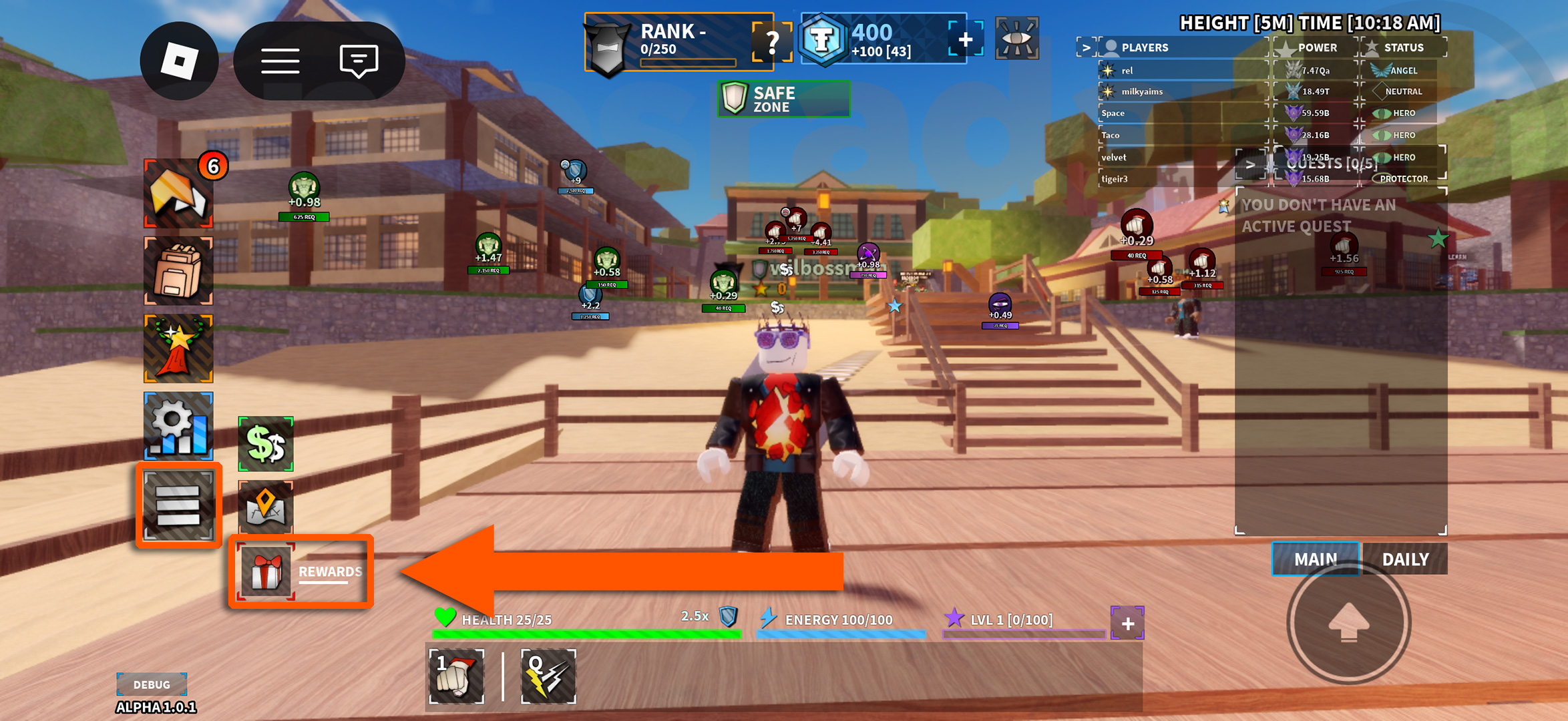 How to access the menu to redeem Anime Power League codes