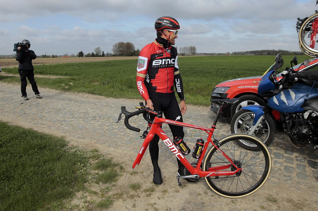 Greg Van Avermaet got his punctures out of the day during Paris-Roubaix recon