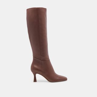 Gyra Wide Calf Boots Chocolate Leather