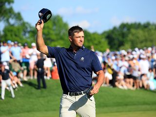 Bryson DeChambeau thanking the fans at the PGA Championship