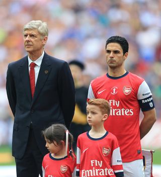 Arsene Wenger (left) and Mikel Arteta (right) won the FA Cup as manager and captain of Arsenal in 2014.