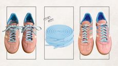 adidas Handball Spezials before and after elasticated shoe laces
