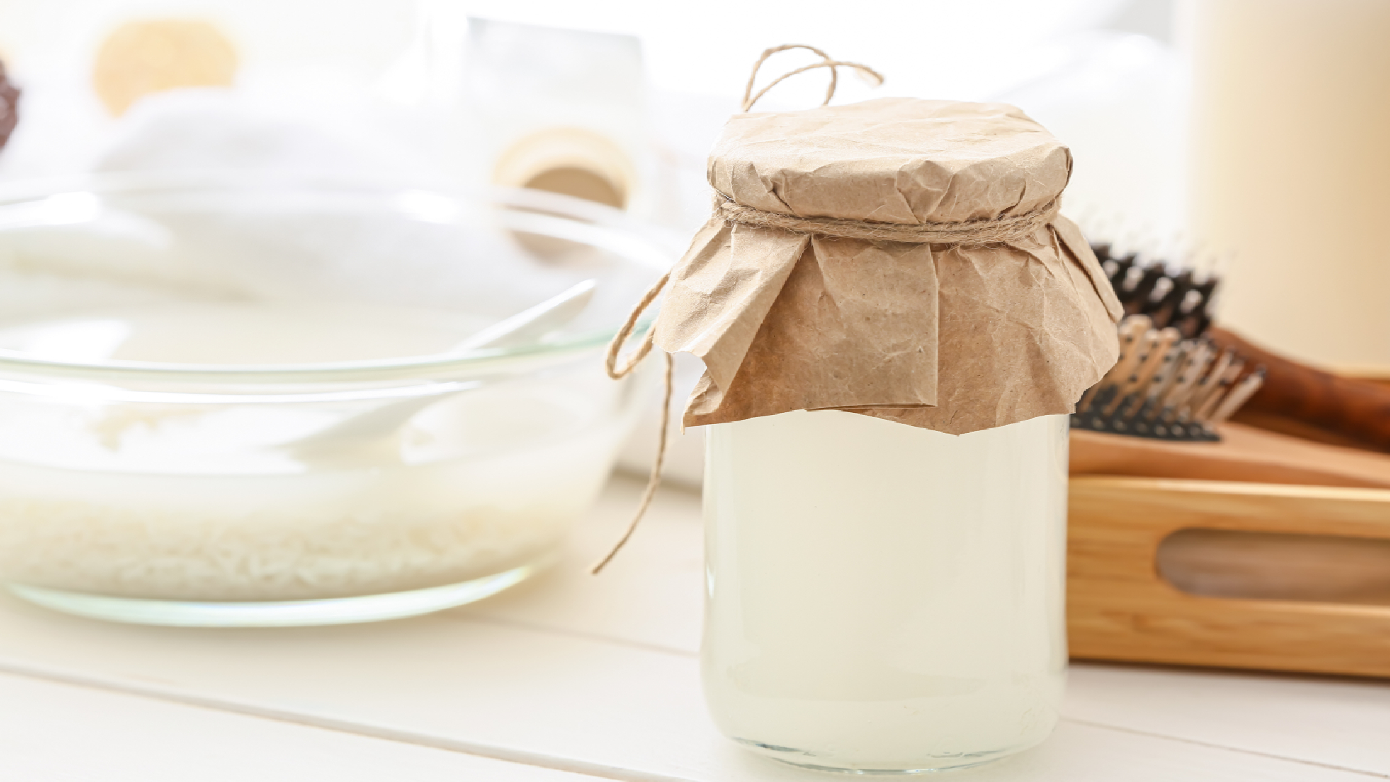 Rice water in jar