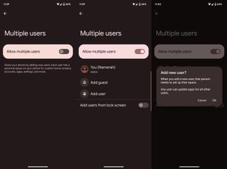 How to add another user on Android 13