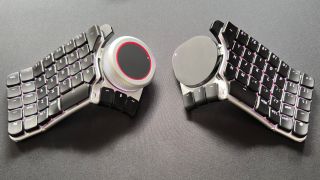 A photo of the Naya Create ergonomic keyboard