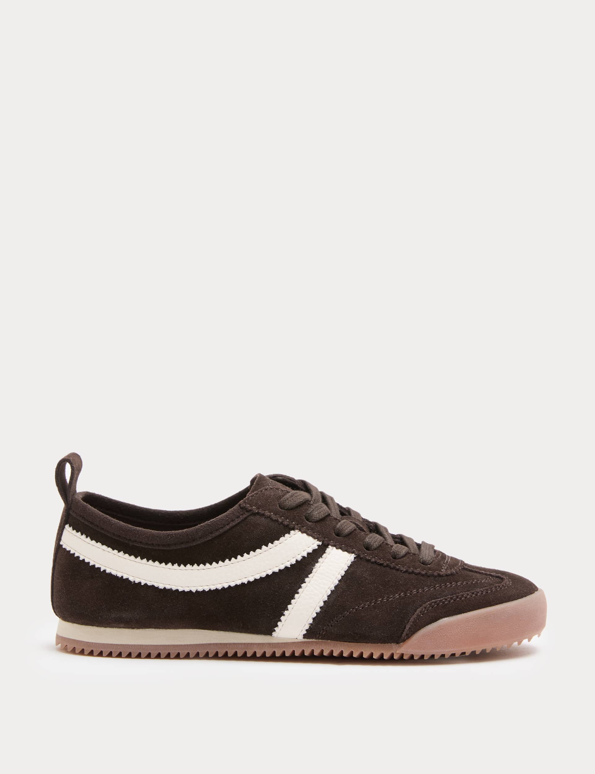 Suede Lace Up Side Detail Runner Trainers