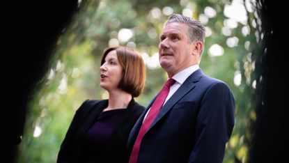 Keir Starmer and shadow education secretary Bridget Phillipson visit a school in London