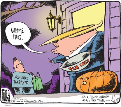Political cartoon U.S. Donald Trump Taxpayer tax loss