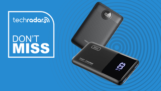 INIU B6 and Veektomx VT103 power banks on a blue background with the TechRadar Don't Miss deals logo
