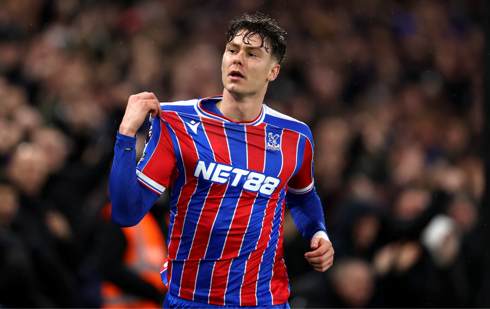Jorgen Strand Larsen of Crystal Palace celebrates scoring his team's first goal during the Premier League match between Crystal Palace and Burnley at Selhurst Park on February 11, 2026 in London, England.