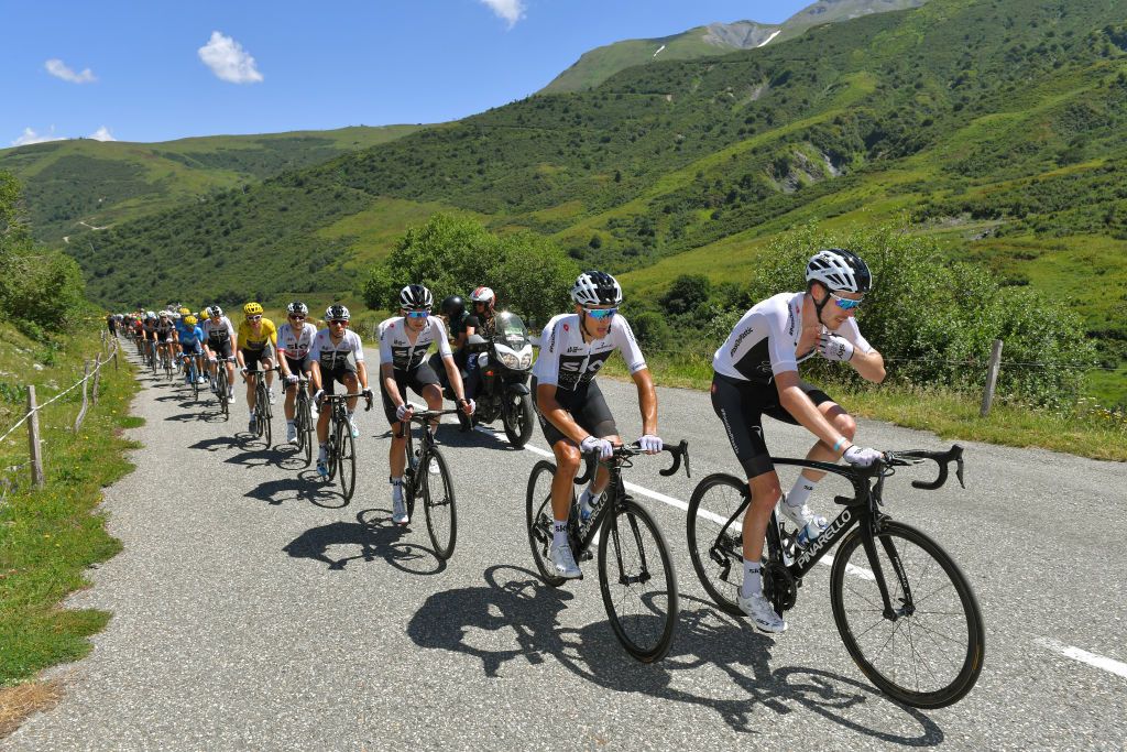 Team Sky on the front