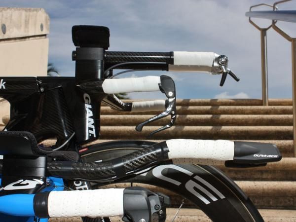 Team bikes typically use straight extensions but most consumers can't maintain that hand position so Giant will likely include the S-bend extensions as stock equipment instead.