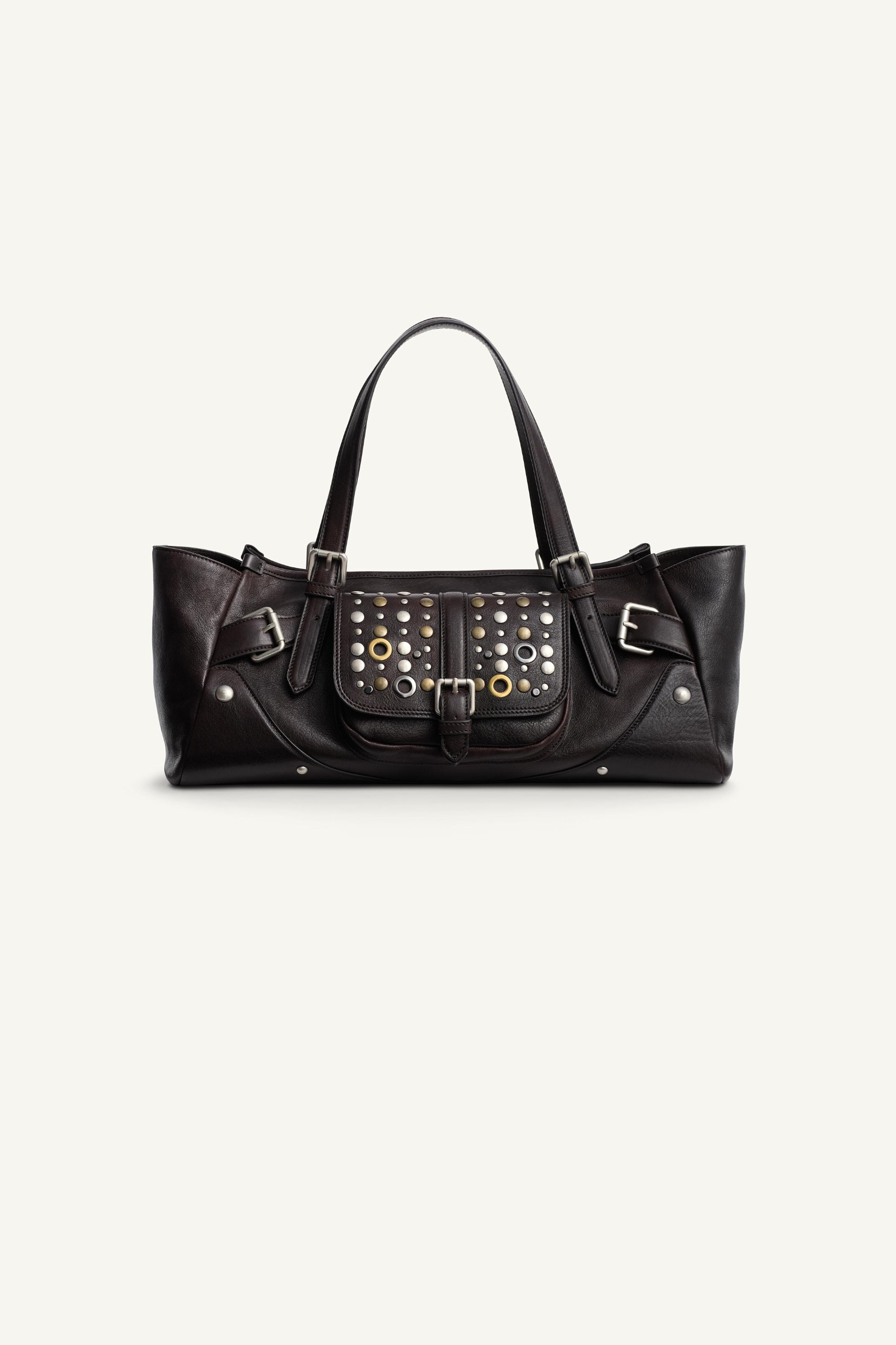 Limited Edition Studded Leather Shoulder Bag - Brown - One Size Only