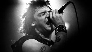 Paul Di'Anno onstage with Iron Maiden in 1981
