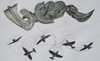 Sketches of the movements of planes and translating that into a shape