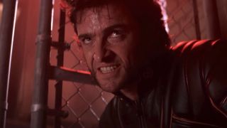 Hugh Jackman's Wolverine gritting his teeth in the first X-Men movie