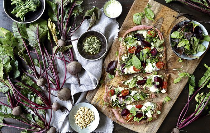 Beetroot-crust pizza