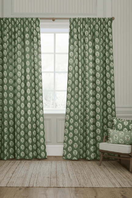 Pencil Pleat Curtains by Sanderson.