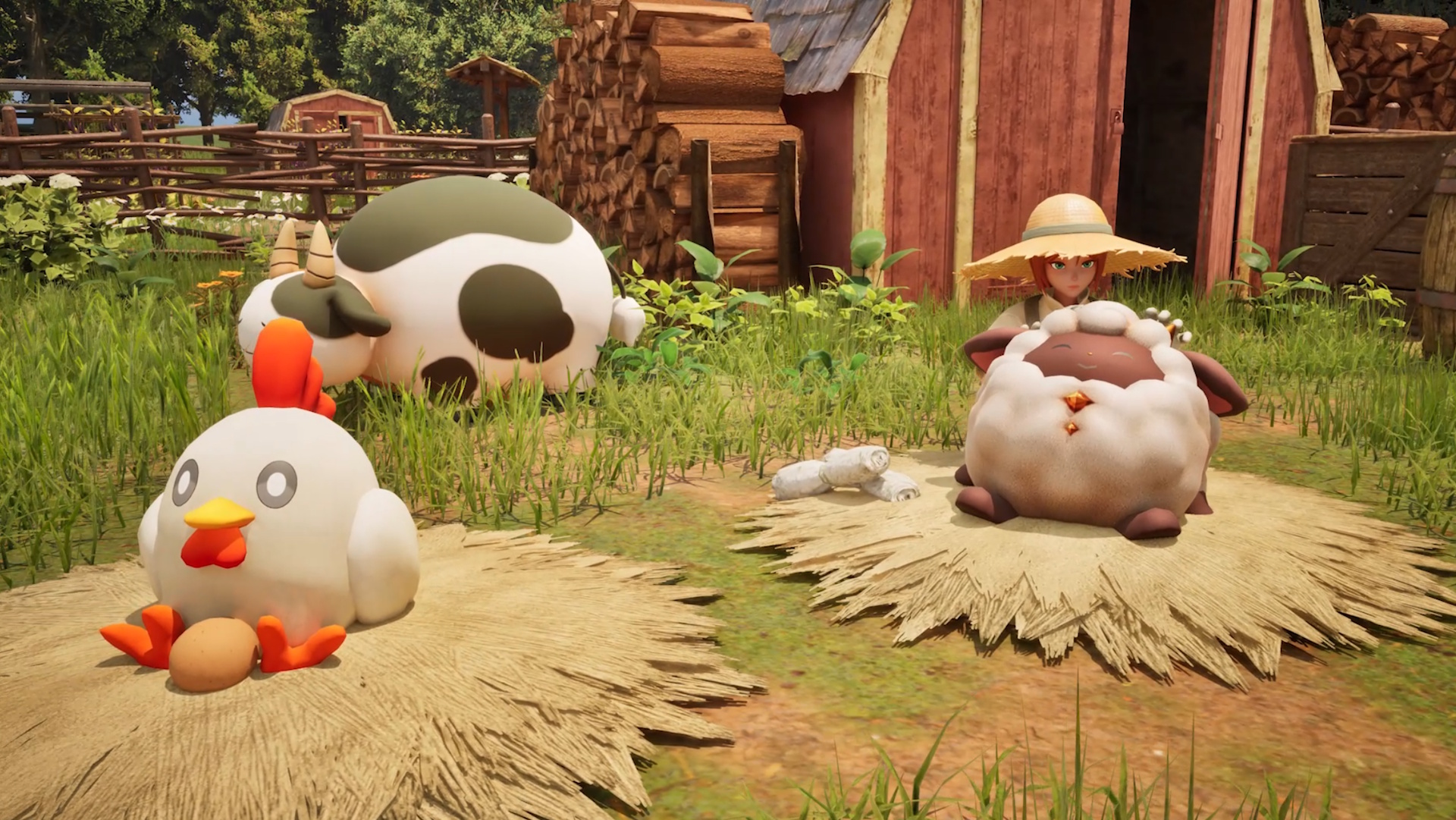 Palworld: Palfarm screenshots of creatures at work