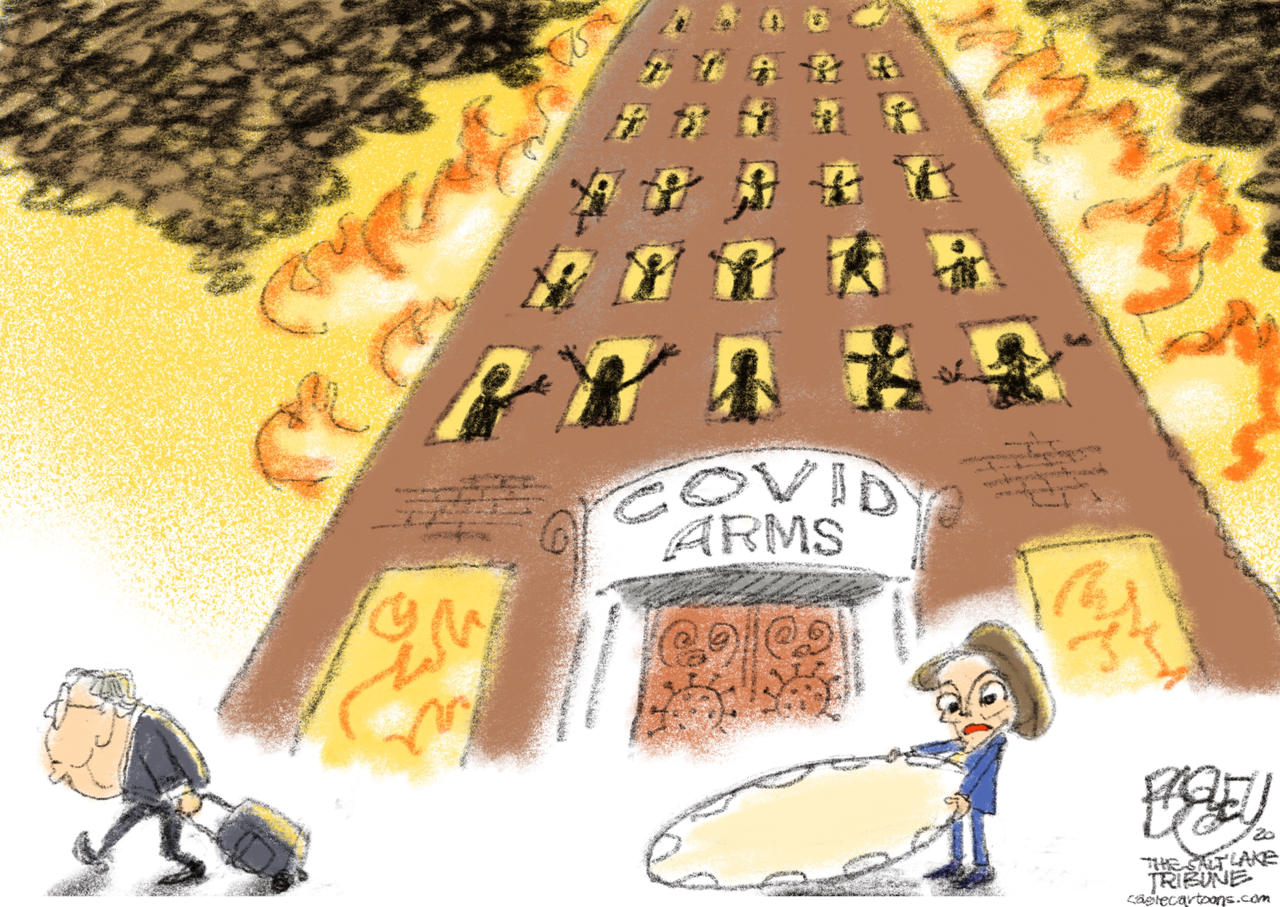 Political Cartoon U.S. Mitch McConnell Nancy Pelosi Coronavirus Relief Evictions