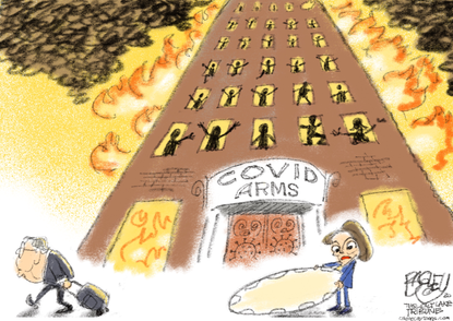 Political Cartoon U.S. Mitch McConnell Nancy Pelosi Coronavirus Relief Evictions