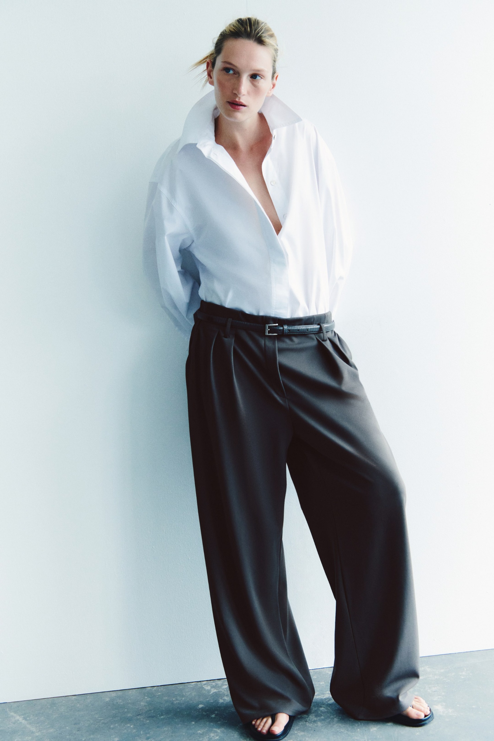 Wide Belted Trousers