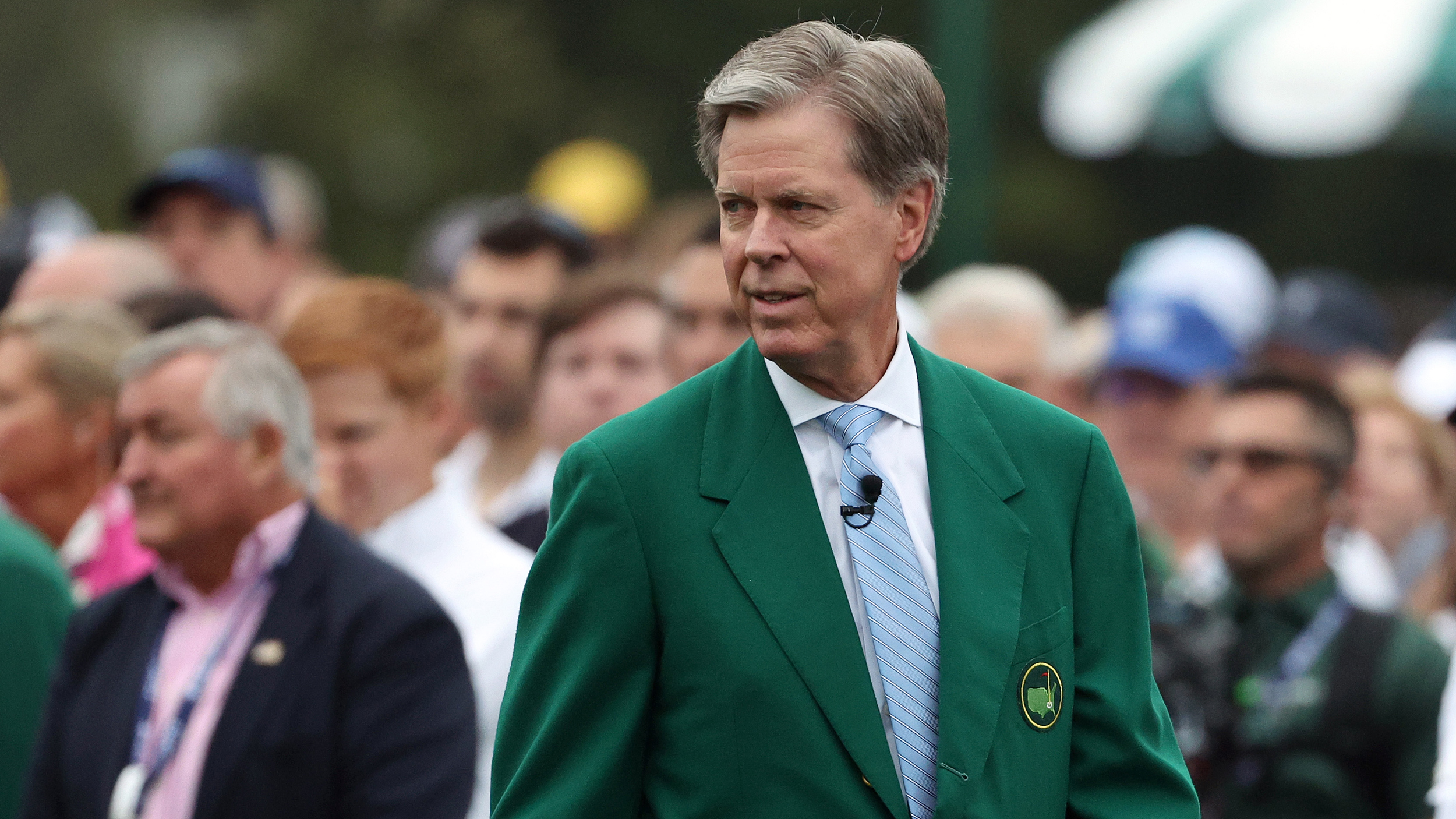 Fred Ridley in his green jacket at The Masters