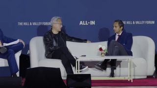Jensen Huang speaking in Washington at a live recording of the All-In Podcast