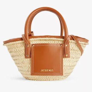 Jacquemus basket weave bag with tan trim
