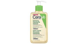 an image of cerave hydrating oil to foam cleanser texted as part of this review