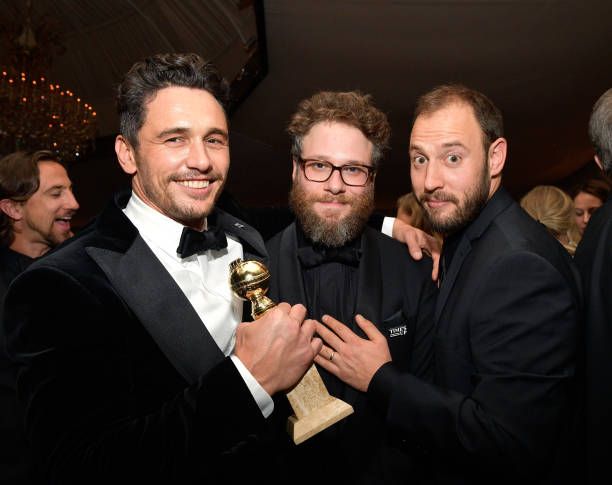 James Franco poses with his Golden Globe.