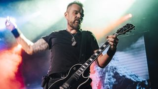 Guitarist Billy Duffy from the band The Cult performs onstage at La Riviera on August 21, 2019 in Madrid, Spain.