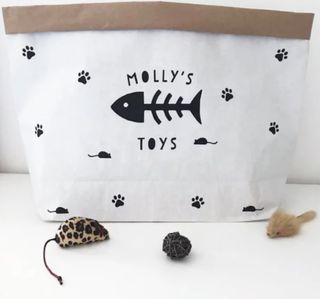 personalised cat toy storage bag