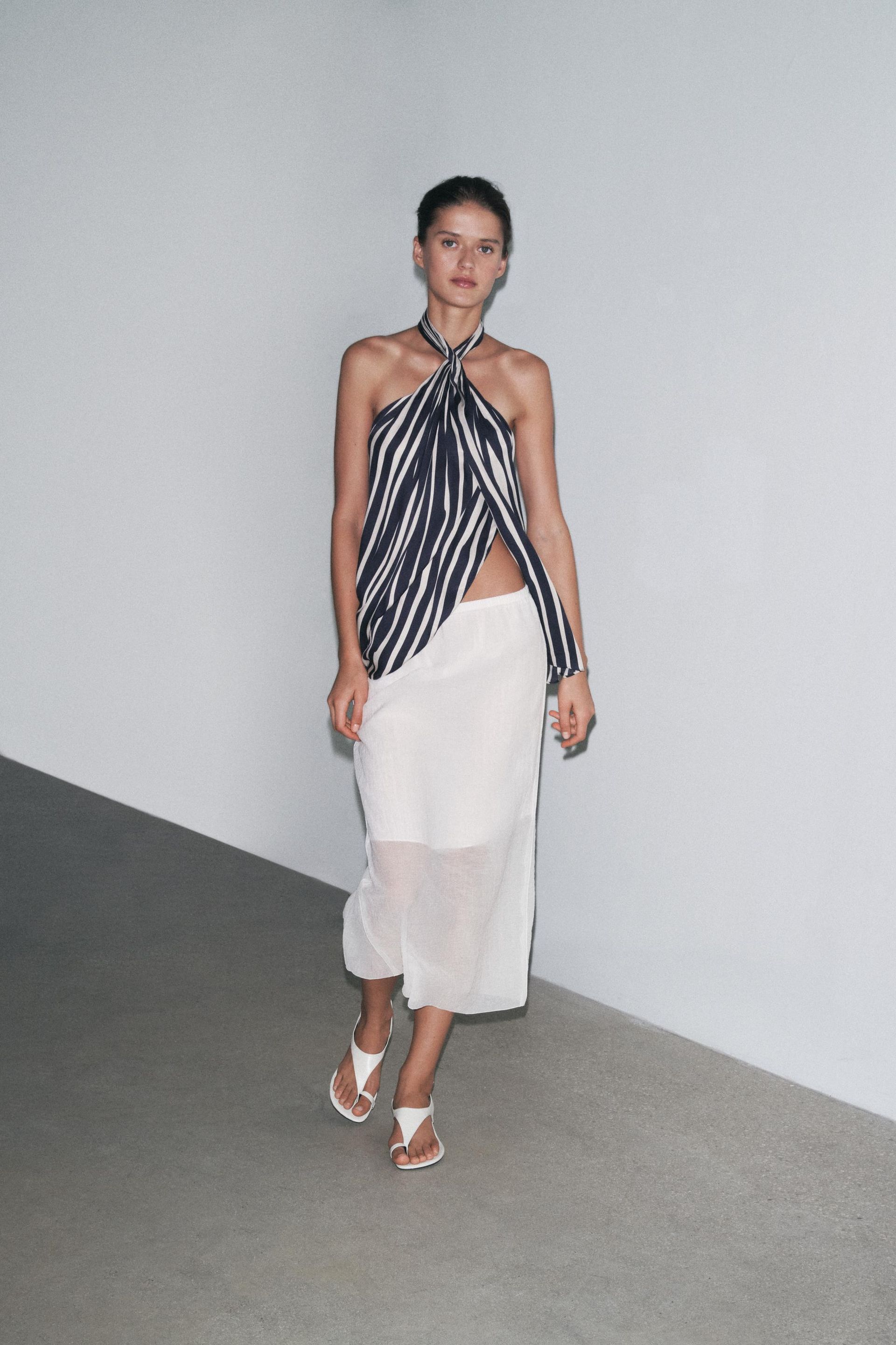 Semi-Sheer Midi Skirt Zw Collection