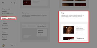 screeshot of the blog making process on squarespace