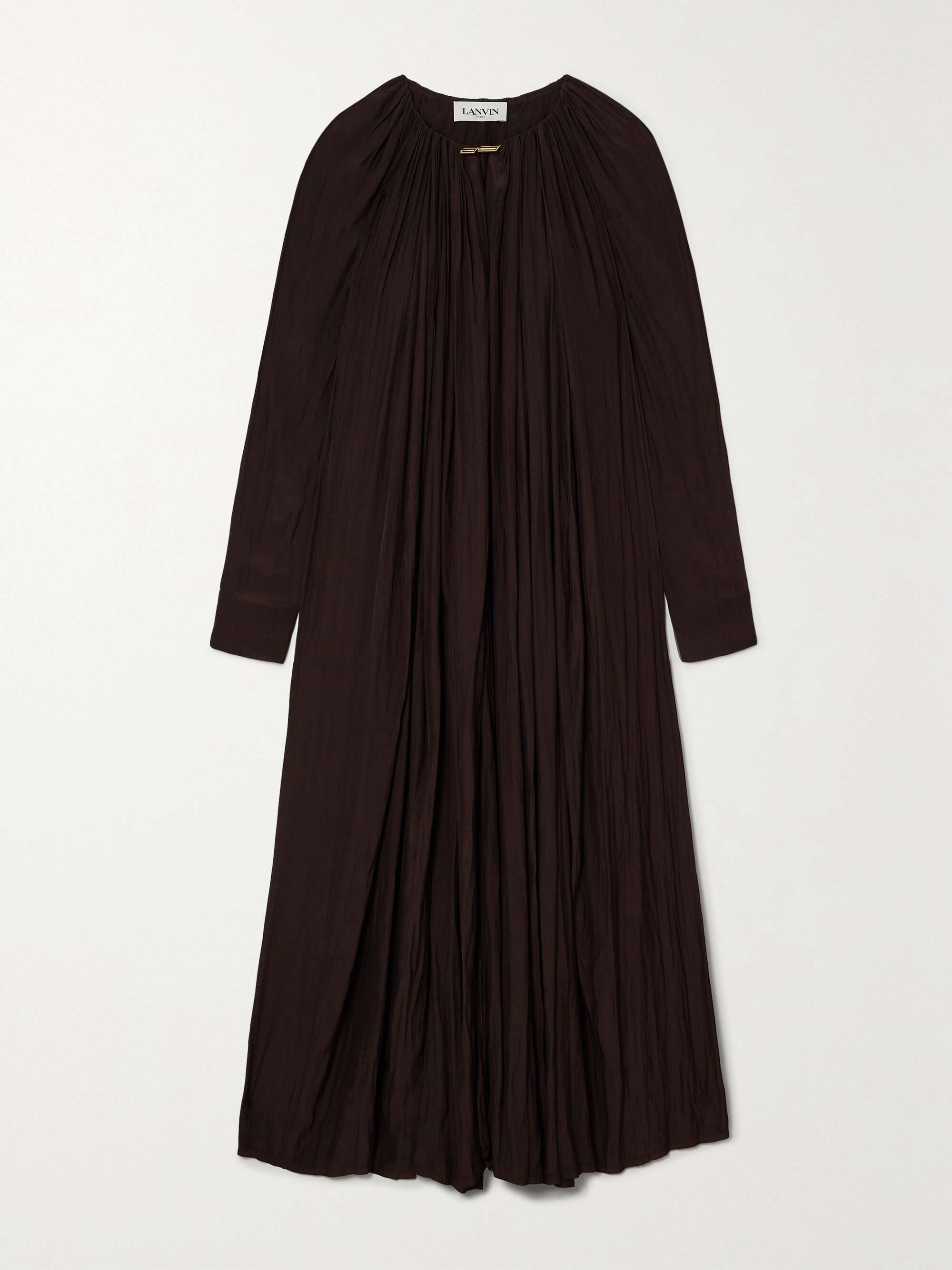 Gathered Charmeuse Maxi Dress