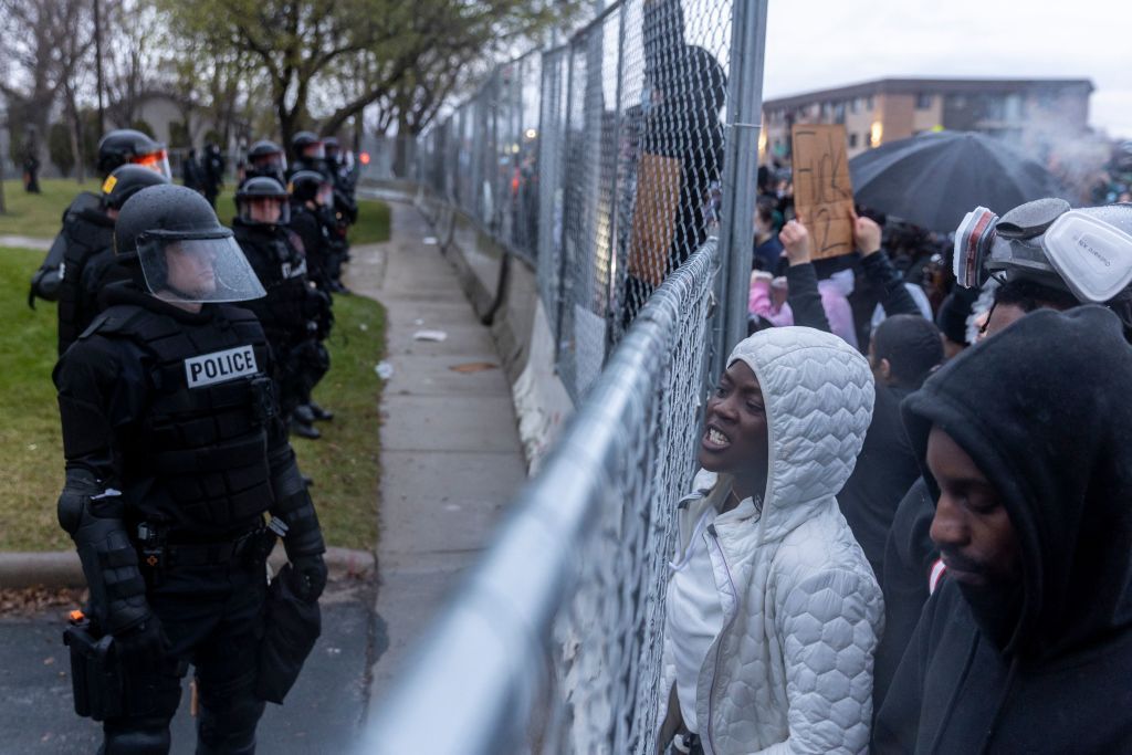 Protesters in Brooklyn Center, Minnesota.