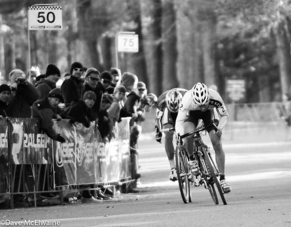 Luke Keough (Champion p/b Keough Cyclocross) out-sprints McNicholas for the win.