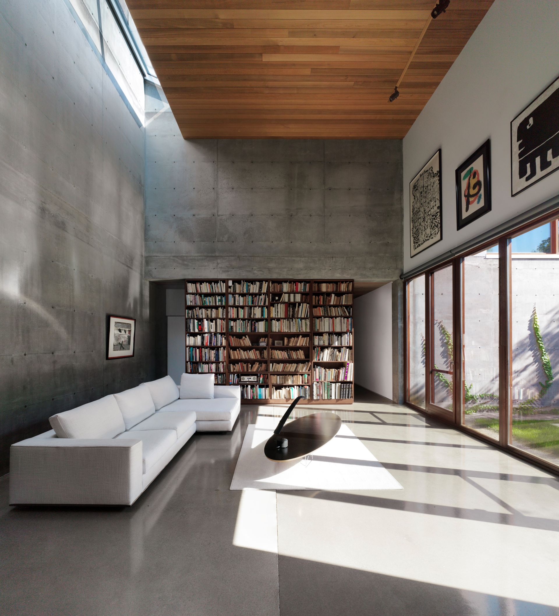 A reading space in a living room