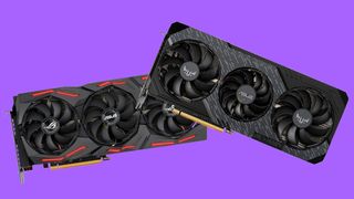 The Asus 5600 XT TUF and the Asus RX 5600 XT ROG Strix cards.
