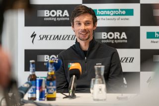 Primoz Roglic at the Bora-Hansgrohe 2024 team presentation