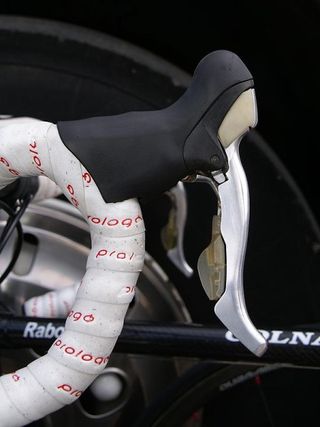 Ha, we found you! The mechanical version of Shimano's upcoming new Dura-Ace group was found on several Rabobank riders' bikes at Gent-Wevelgem.