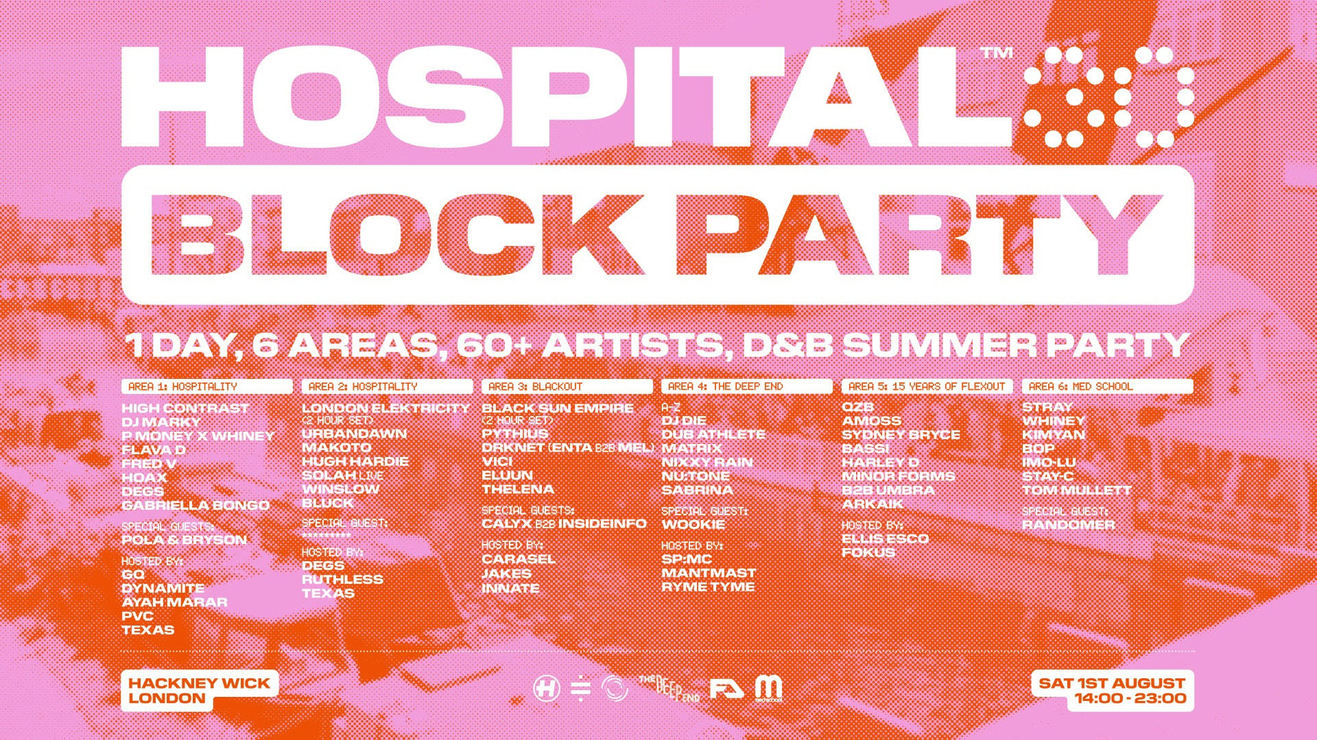 Hospital Records day festival flyer. 