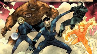 The zombie Fantastic Four leaping into action