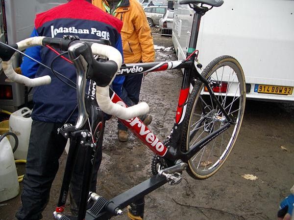 Considering the conditions, Page's white bar tape lasted quite well.